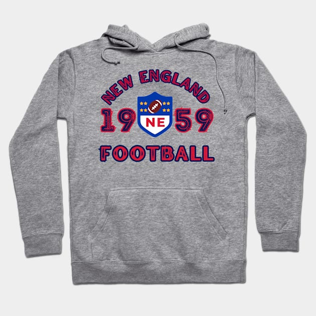 New England Football Vintage Style Hoodie by Borcelle Vintage Apparel 